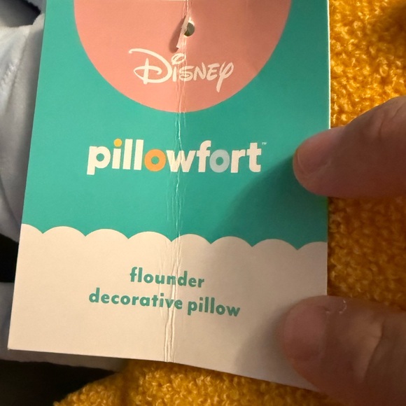 Pillowfort Disney Yellow and Light Blue Flounder Accent Decorative Pillow OS-NWT - Picture 2 of 5